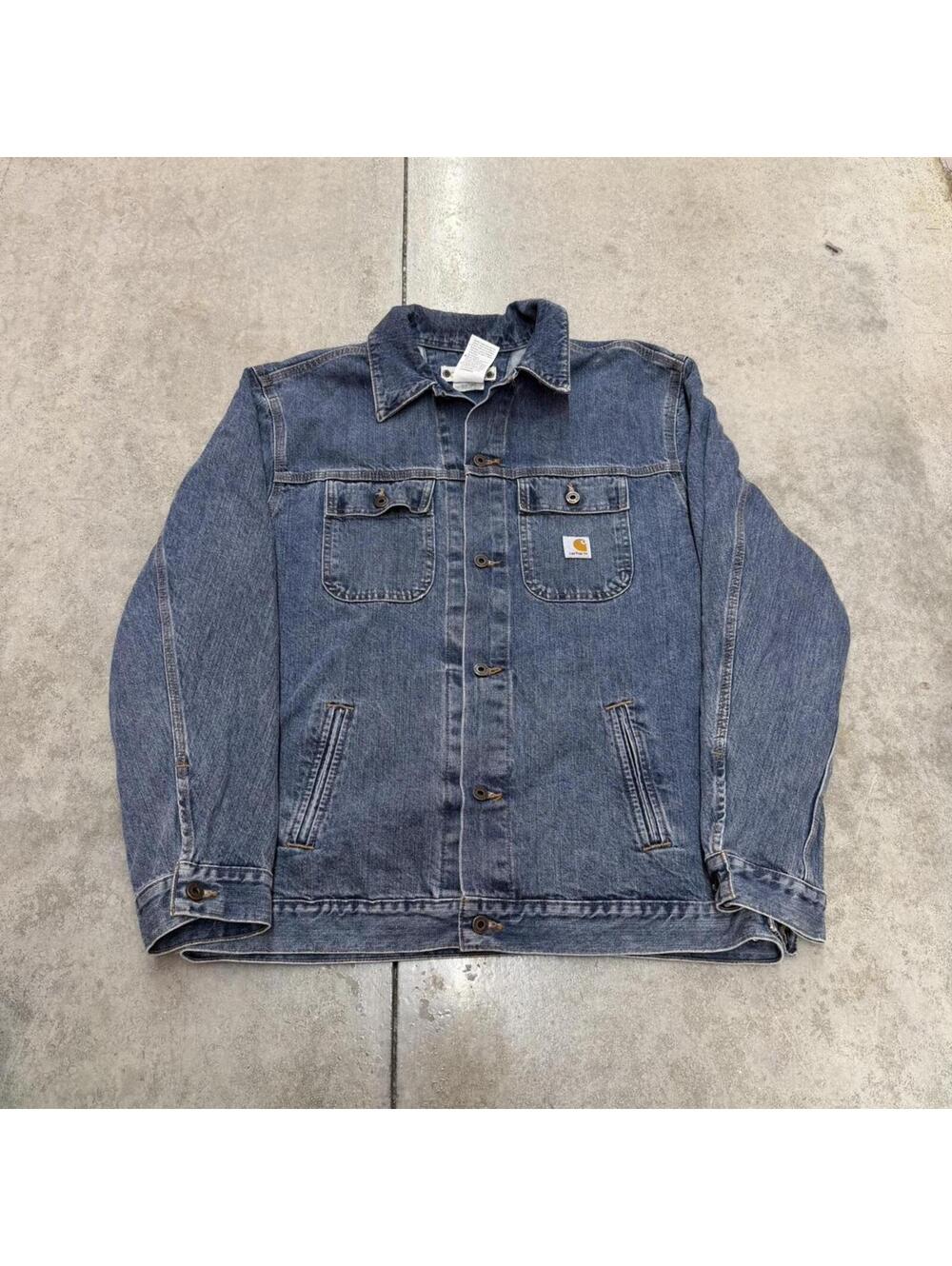 vintage carhartt j186 united cotton denim jacket size xl